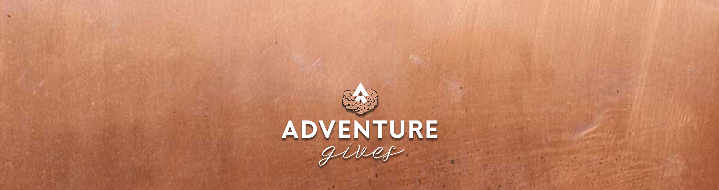 Adventure gives logo with a brown background.