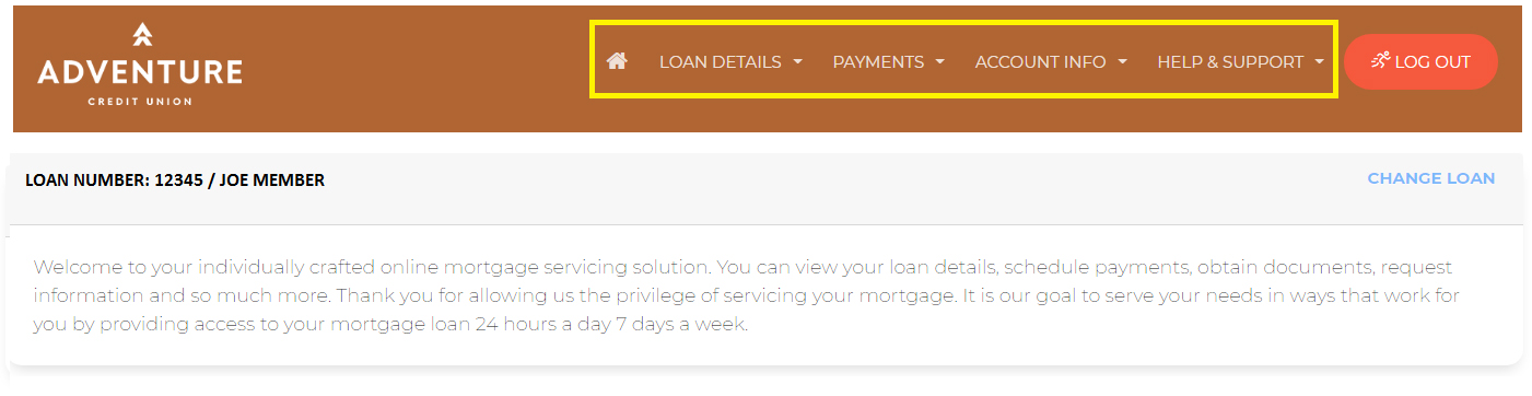 Screenshot of mortgage loan info.