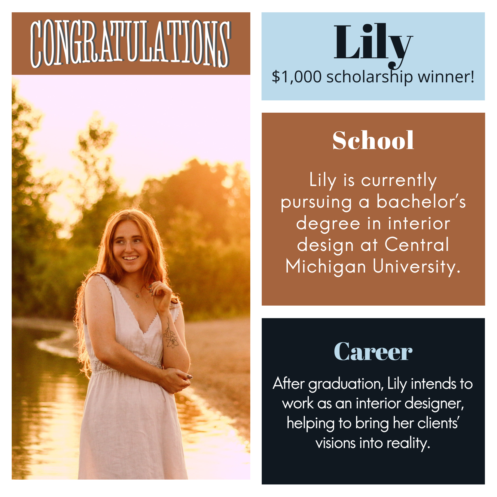 Scholarship winner - Lily